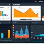** A digital dashboard showcasing KPIs like website visitors, conversion rate, and CPA, with charts and graphs visualizing the data. The overall feel should be clean, modern, and professional, suggesting data-driven marketing.

**