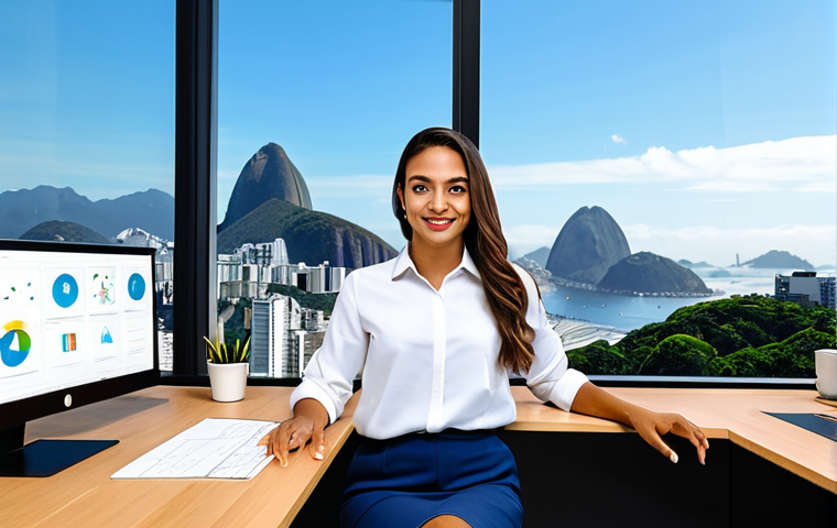 **
"A professional Brazilian architect, fully clothed in a stylish but modest outfit, working on a digital design at a bright, modern office overlooking Rio de Janeiro. Safe for work, appropriate content, perfect anatomy, professional, natural pose, well-formed hands."
**